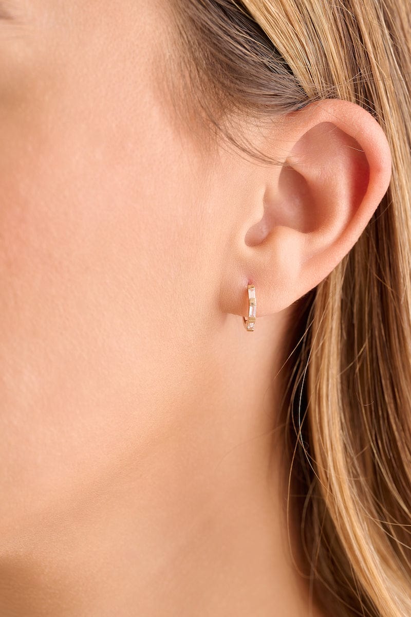 Henri Noël Baguette Huggie Earrings