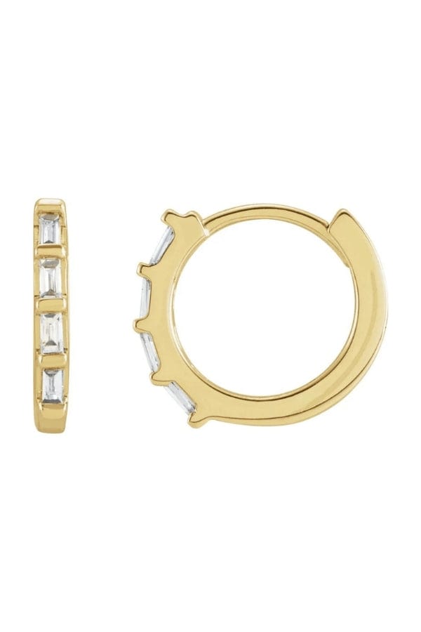 Henri Noël Baguette Huggie Earrings