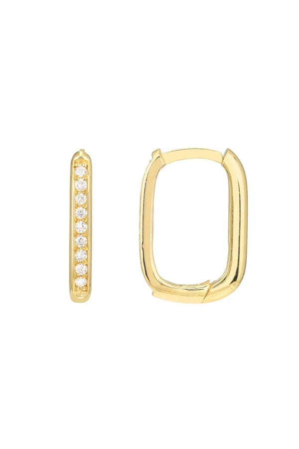 Henri Noël Earrings Diamond Pillow Hoops