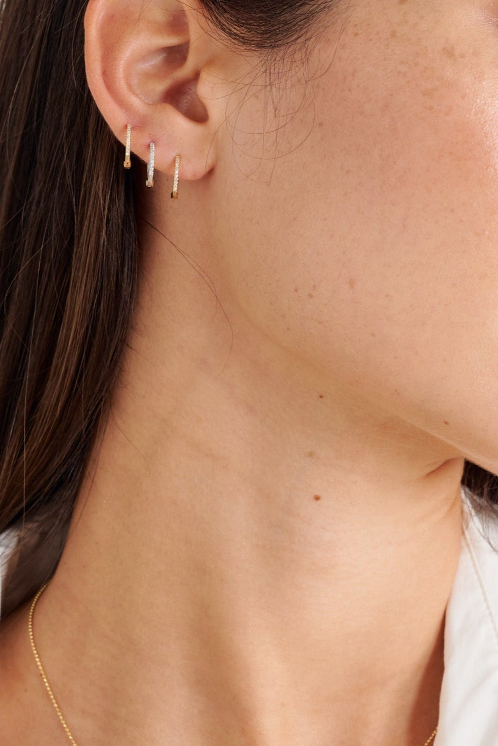 Henri Noël Earrings Mini Diamond Hoops
