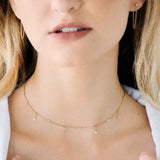 Henri Noël Necklace Alternating Diamond Drop