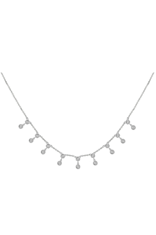Henri Noël Necklace Double Diamond Drop Station Necklace