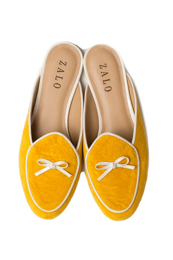 House of Zalo Footwear Bow Mule Saffron