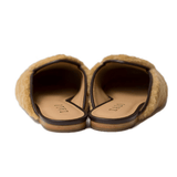 House of Zalo Footwear Bow Mule Shearling Tan