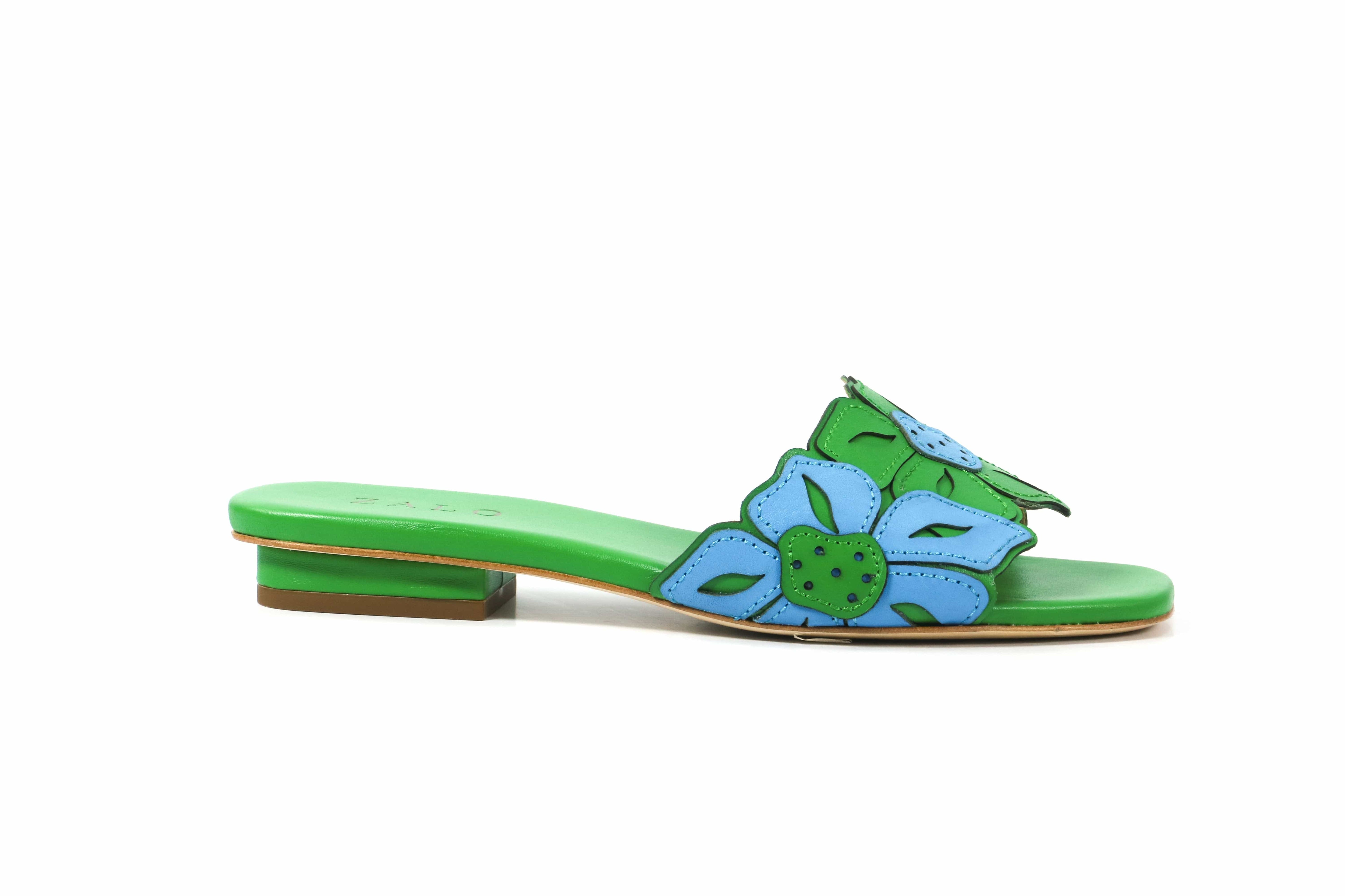 House of Zalo Footwear Flora Slide Green