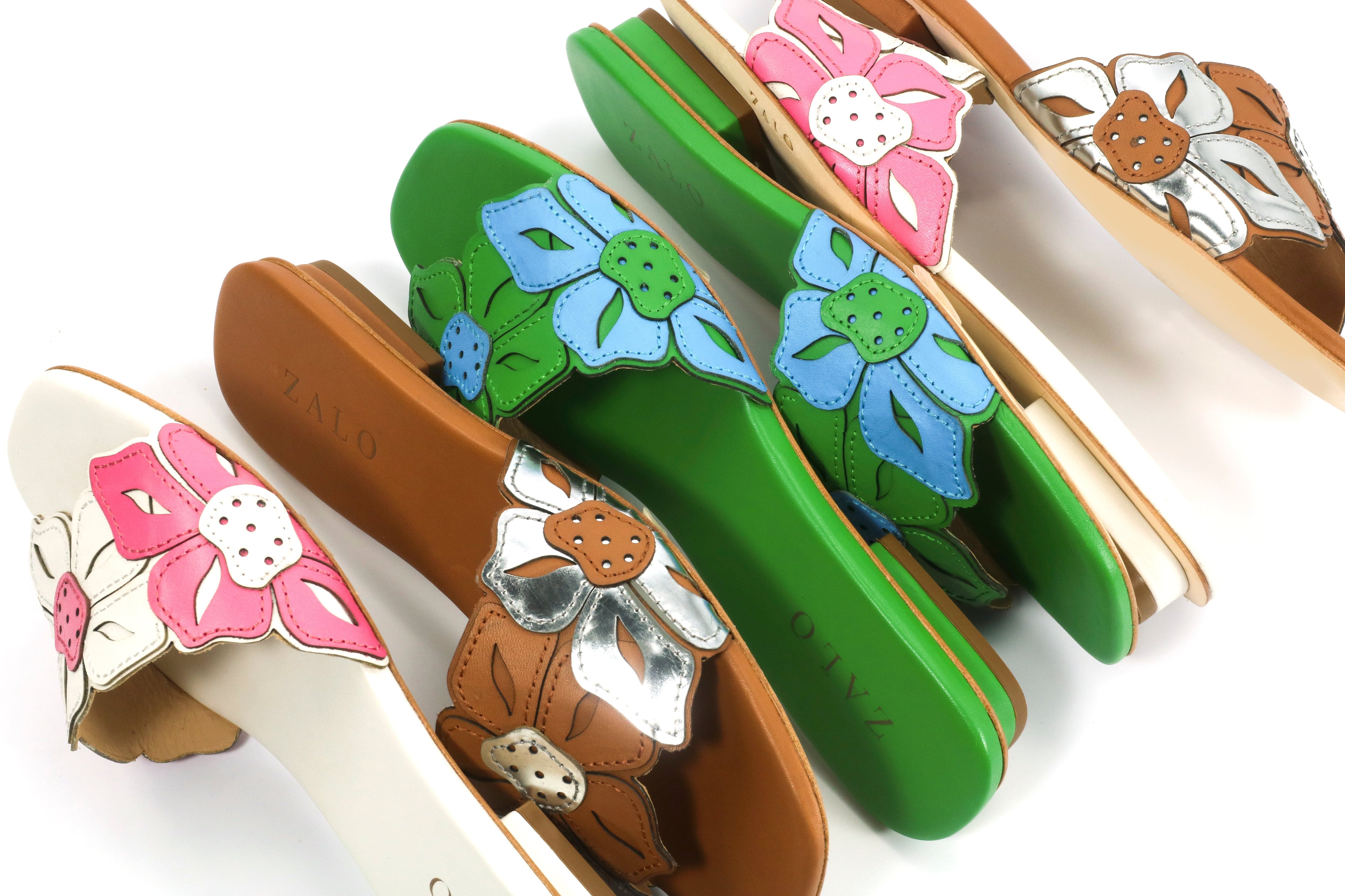 House of Zalo Footwear Flora Slide White