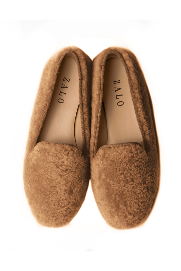 House of Zalo Footwear Shearling Slipper Tan