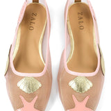 House of Zalo Footwear Sylvie Shell Ballet Rose