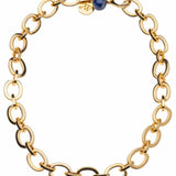 Jane Win Chunky Link Chain with Lapis Bead