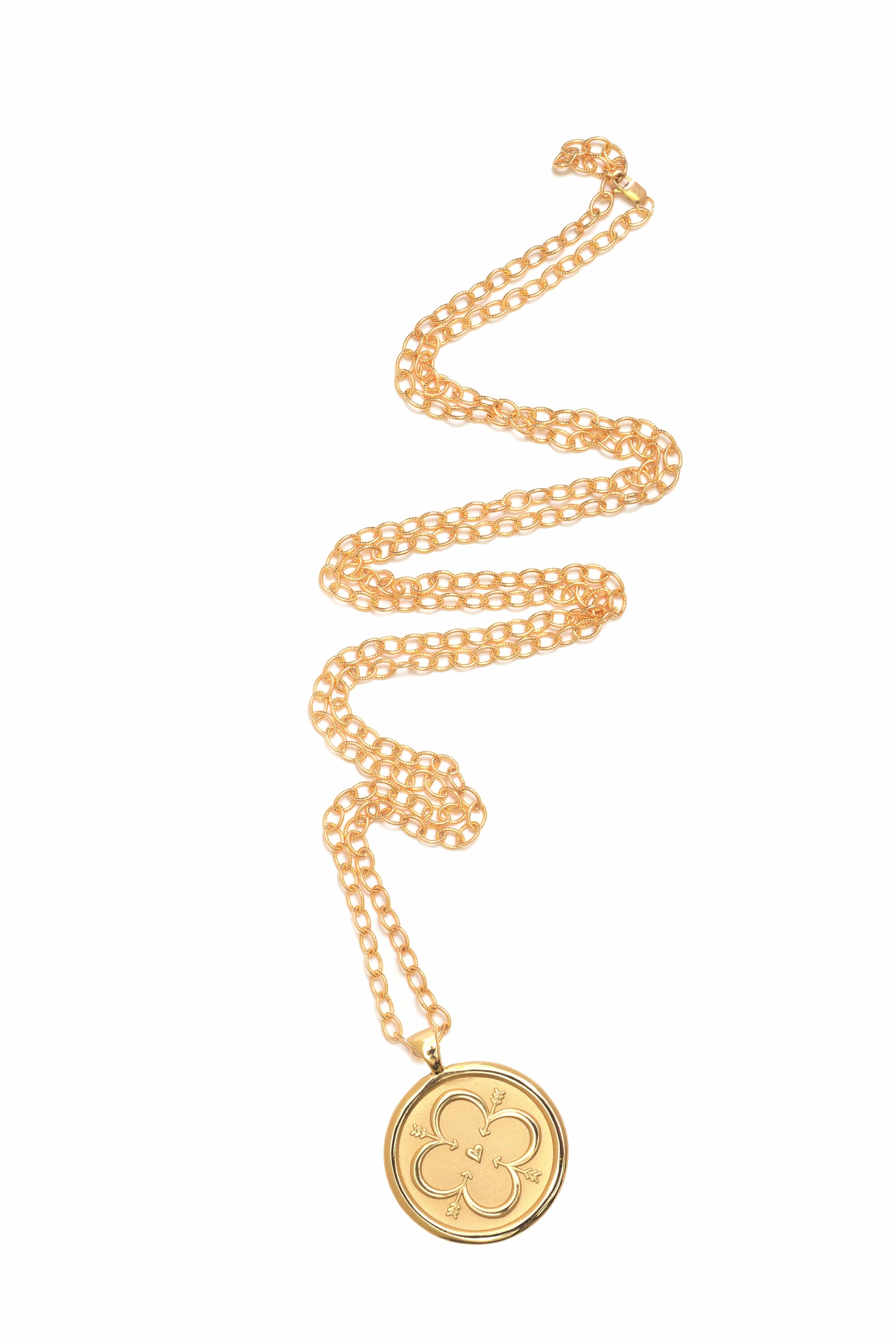 Jane Win Jane Win Necklace 32" Mini Twist Chain Love JW Original Pendant Coin