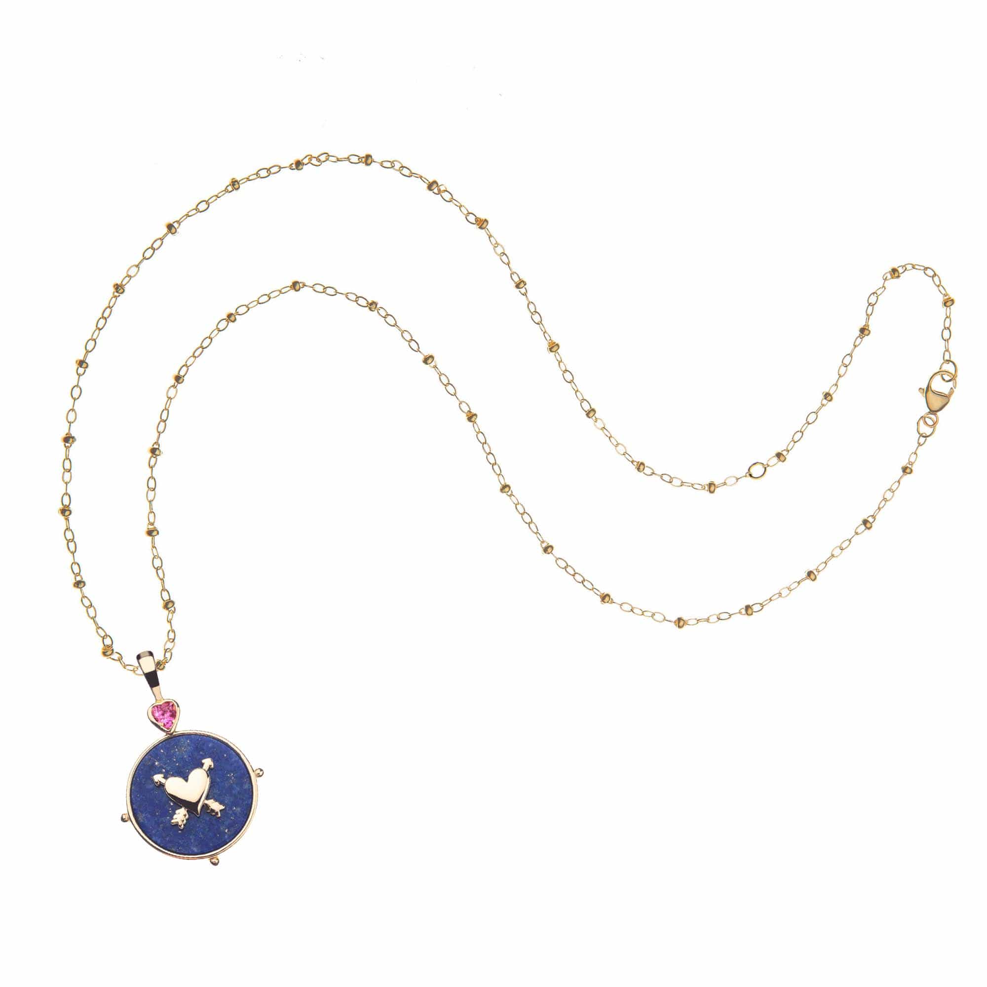 Jane Win Love Lapis Heart & Arrows Pendant