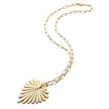 Jane Win Necklace 18" Drawn Link Chain Love Full Heart Pendant