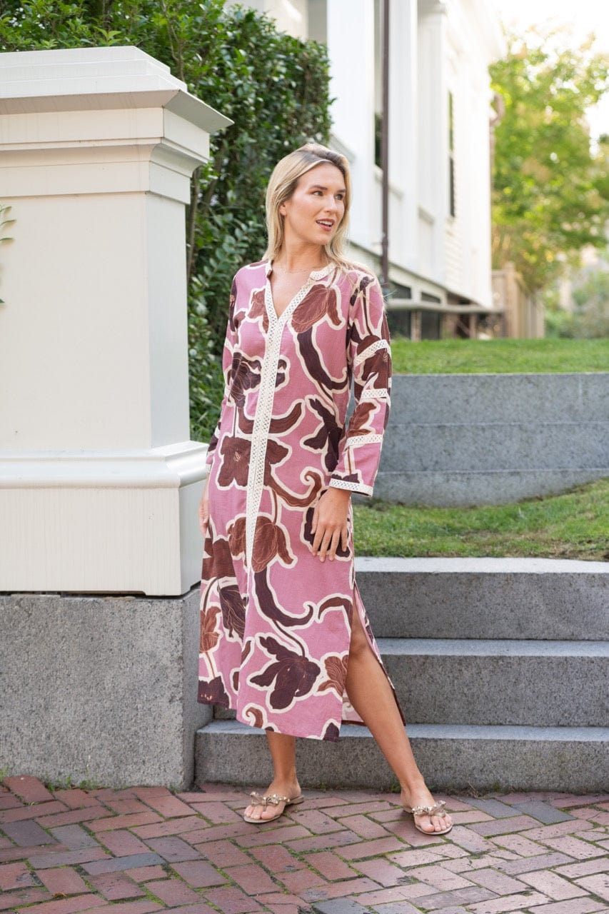 Kahora Palm Beach Dress Bardot Merrain | Pink
