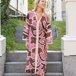 Kahora Palm Beach Dress Bardot Merrain | Pink