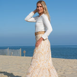 Kahora Palm Beach Skirt Lizzie Linen Skirt | Wisteria Tuscany Yellow