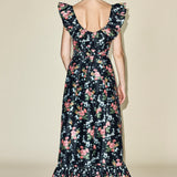 Louise New York Camille Dress in Black Floral Brocade