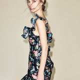Louise New York Camille Dress in Black Floral Brocade