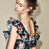 Louise New York Camille Dress in Black Floral Brocade