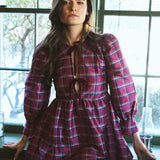 Louise New York Gussie Dress in Berry Tartan