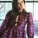 Louise New York Gussie Dress in Berry Tartan