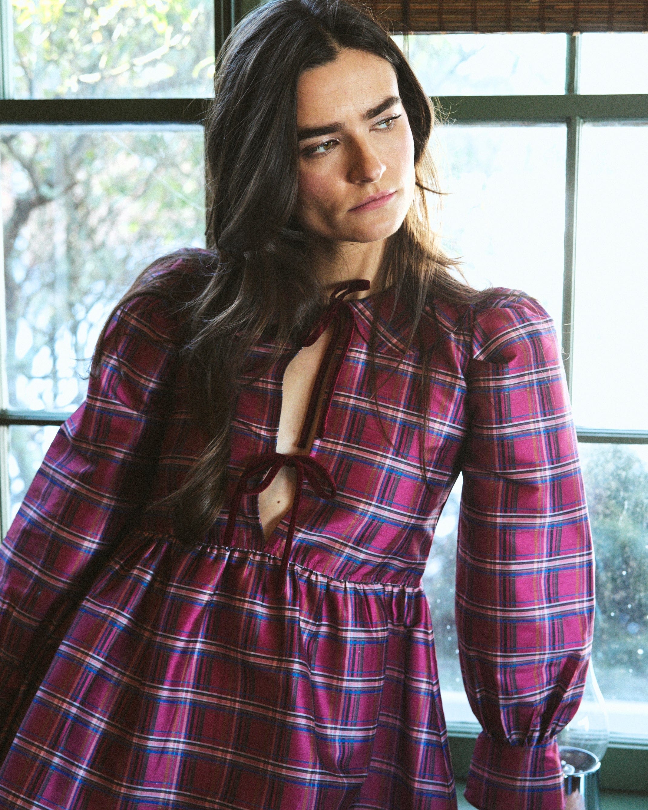 Louise New York Gussie Dress in Berry Tartan