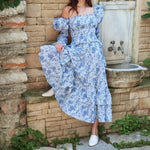 Loulou La Dune Dress Gracie Set in Blue