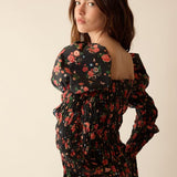 Loulou La Dune Dress Gracie Set in Midnight Garden
