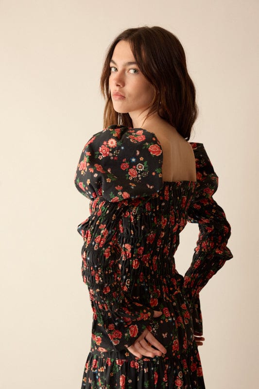Loulou La Dune Dress Gracie Set in Midnight Garden