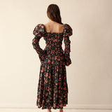 Loulou La Dune Dress Gracie Set in Midnight Garden