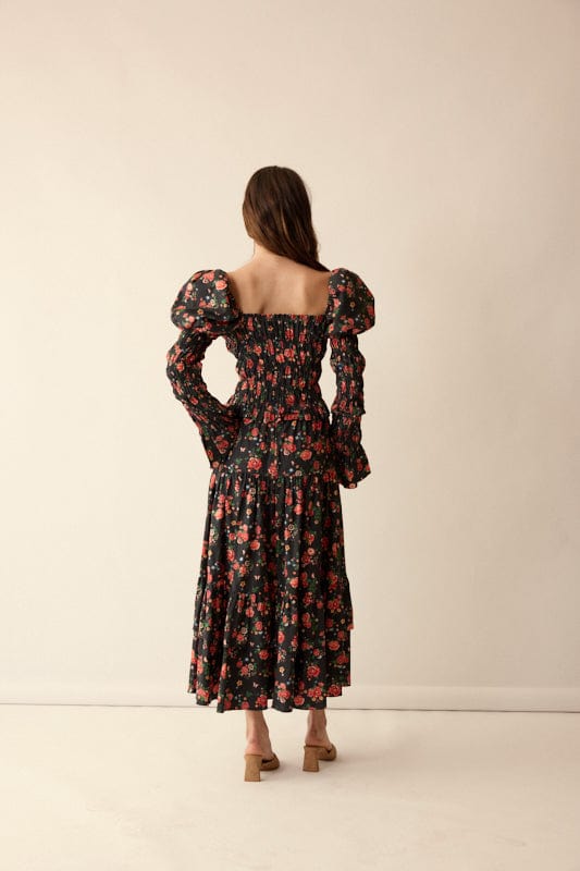 Loulou La Dune Dress Gracie Set in Midnight Garden