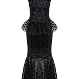 Loulou La Dune Dress Lily Set in Black Organza