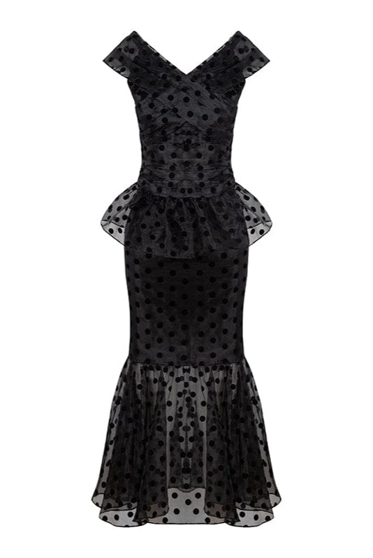 Loulou La Dune Dress Lily Set in Black Organza
