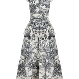Loulou La Dune Dress Lily Set in Black Toile