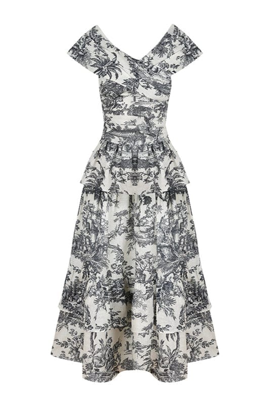 Loulou La Dune Dress Lily Set in Black Toile