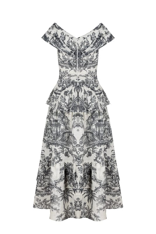 Loulou La Dune Dress Lily Set in Black Toile
