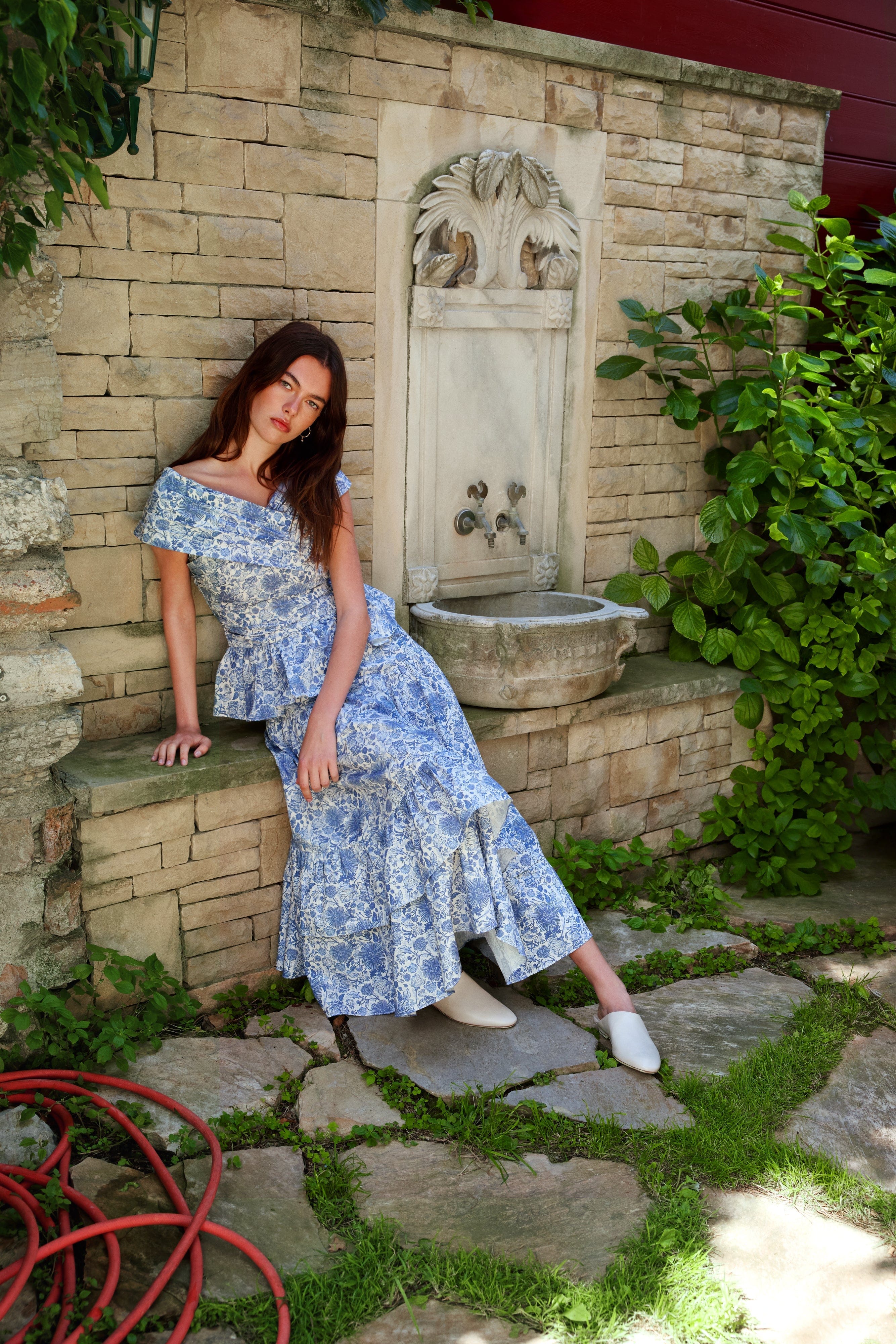 Loulou La Dune Dress Lily Set in Blue