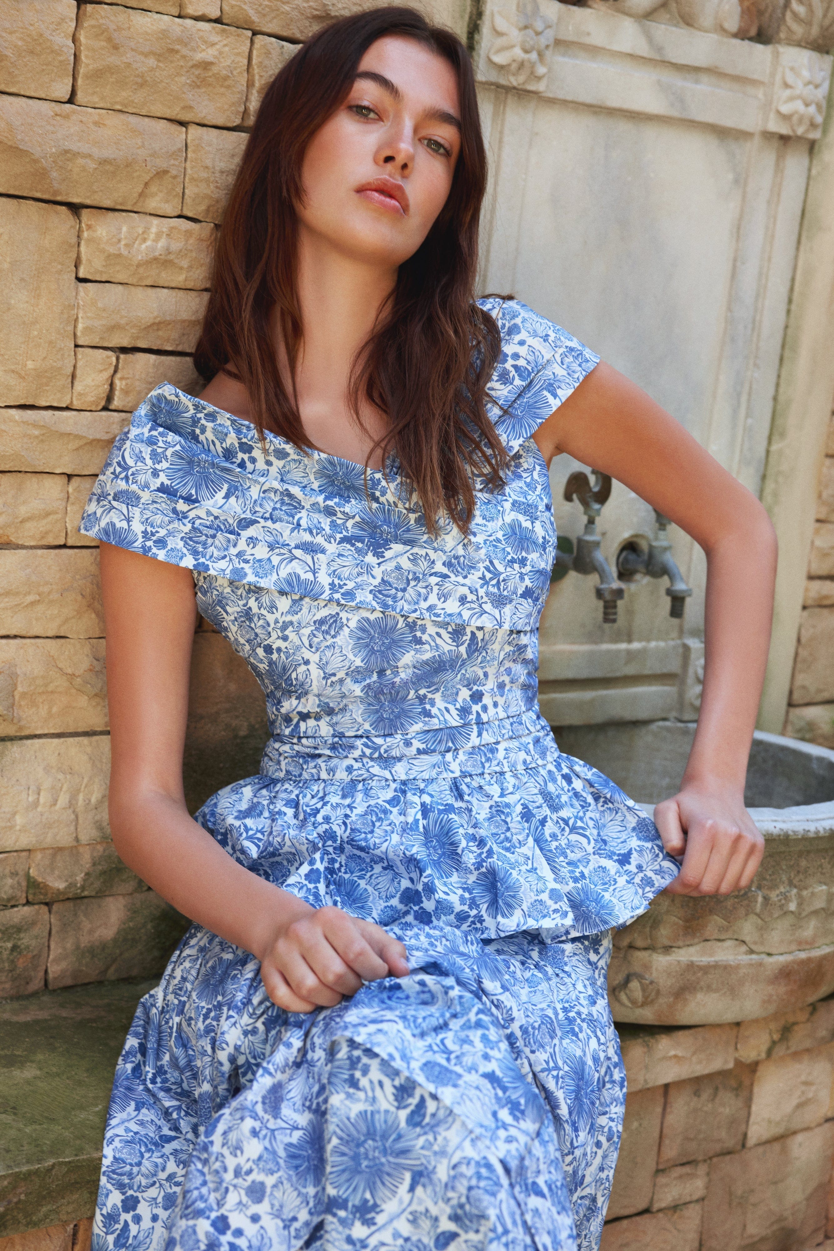 Loulou La Dune Dress Lily Set in Blue