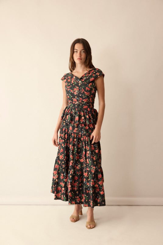 Loulou La Dune Dress Lily Set in Midnight Garden