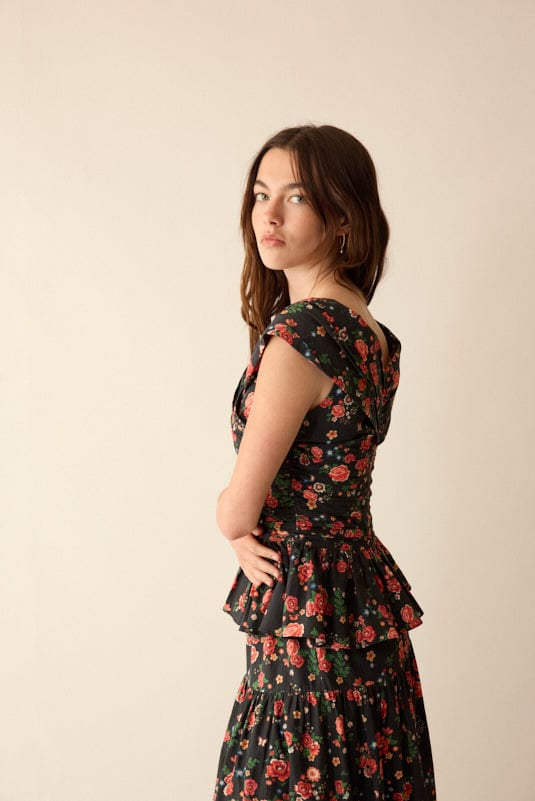 Loulou La Dune Dress Lily Set in Midnight Garden