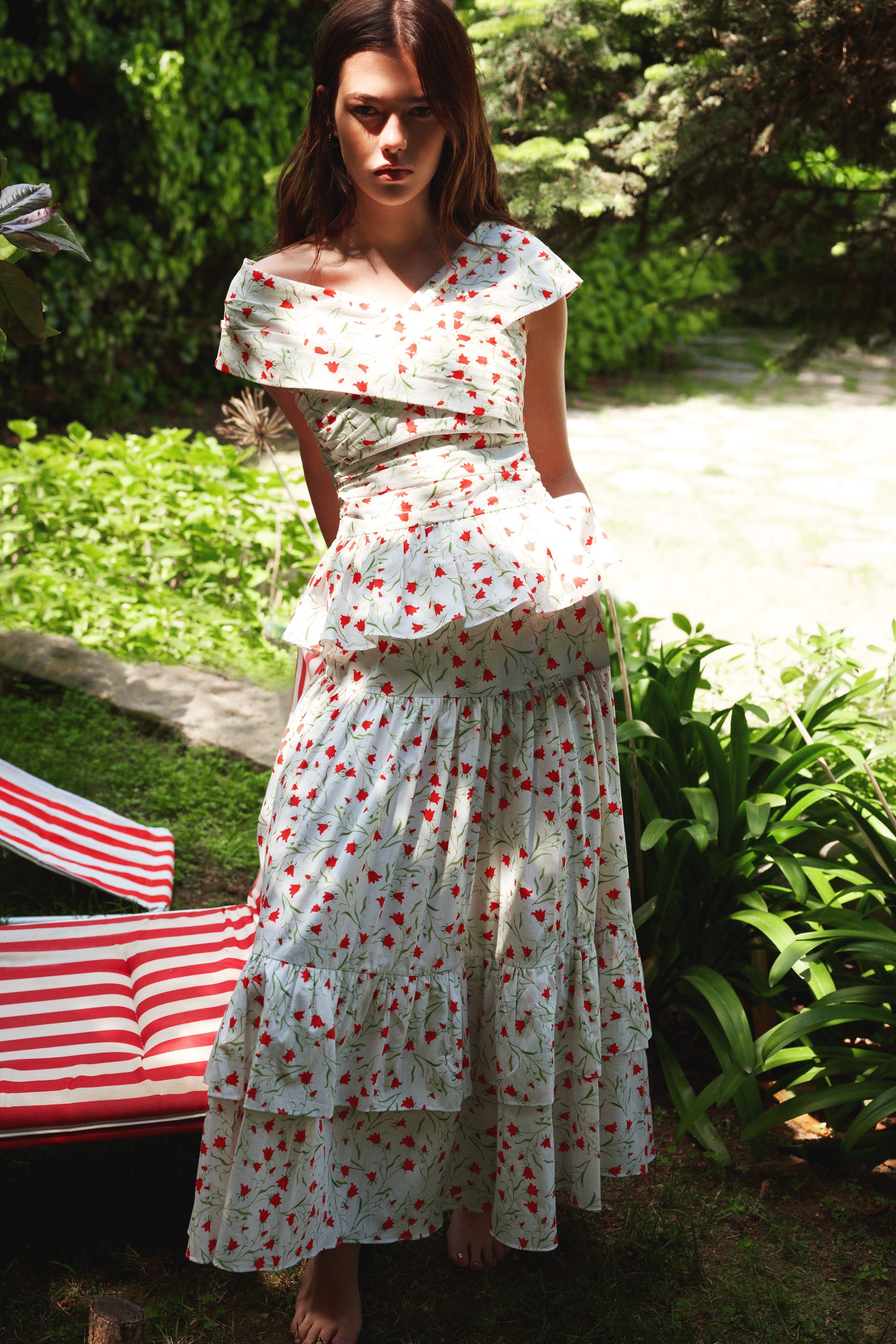 Loulou La Dune Dress Lily Set in Red