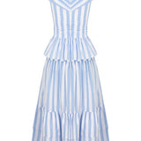 Loulou La Dune Dress Lily Set in Striped Blue