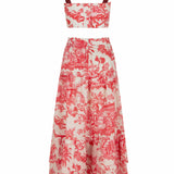 Loulou La Dune Dress Mia Set in Cherry Red Toile de Jouy