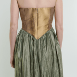 Madeline Marie Dress Roxanne Long Dress in Cream & Moss