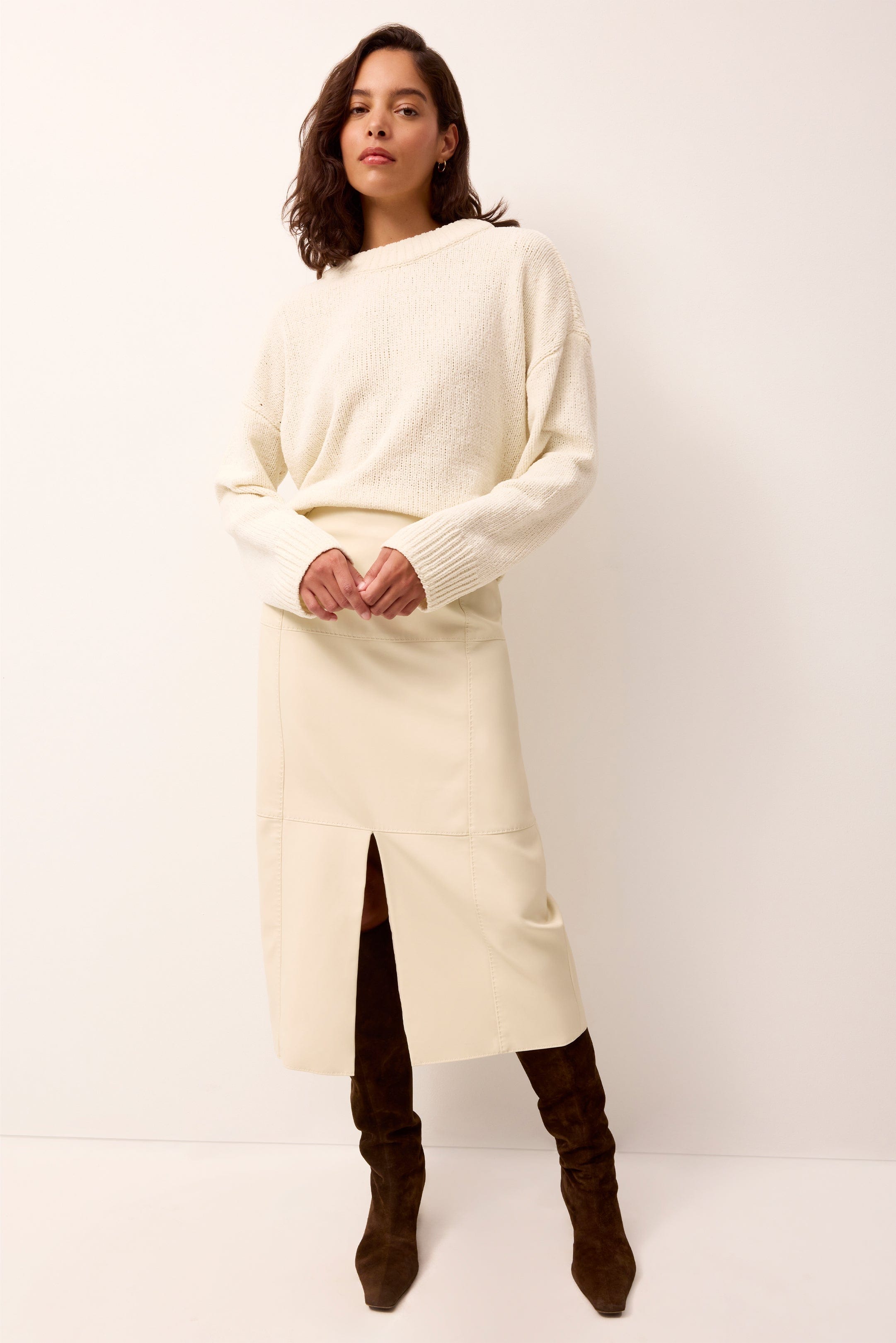 Marie Oliver TOPS-SWEATER-LONG-KNIT-SOLID-FF LONNIE SWEATER