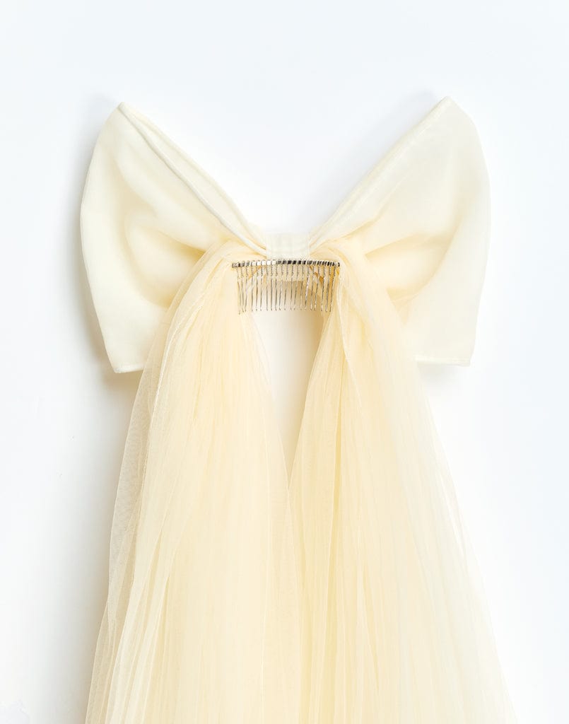 MESTIZA NEW YORK Accessories OS / Ivory Tulle Elisa Bow Veil