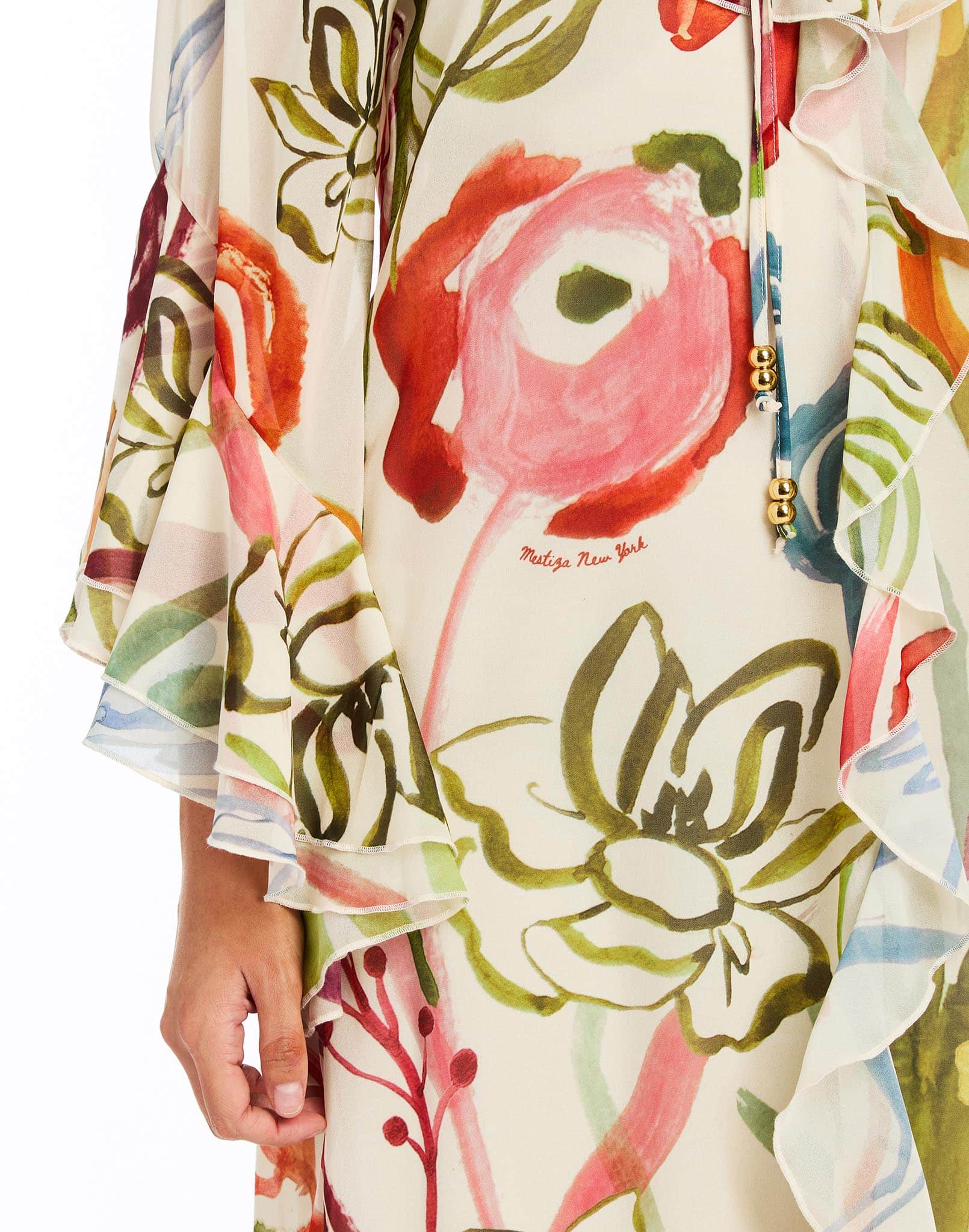 MESTIZA NEW YORK Dress Bimini Ruffle Caftan Midi Dress