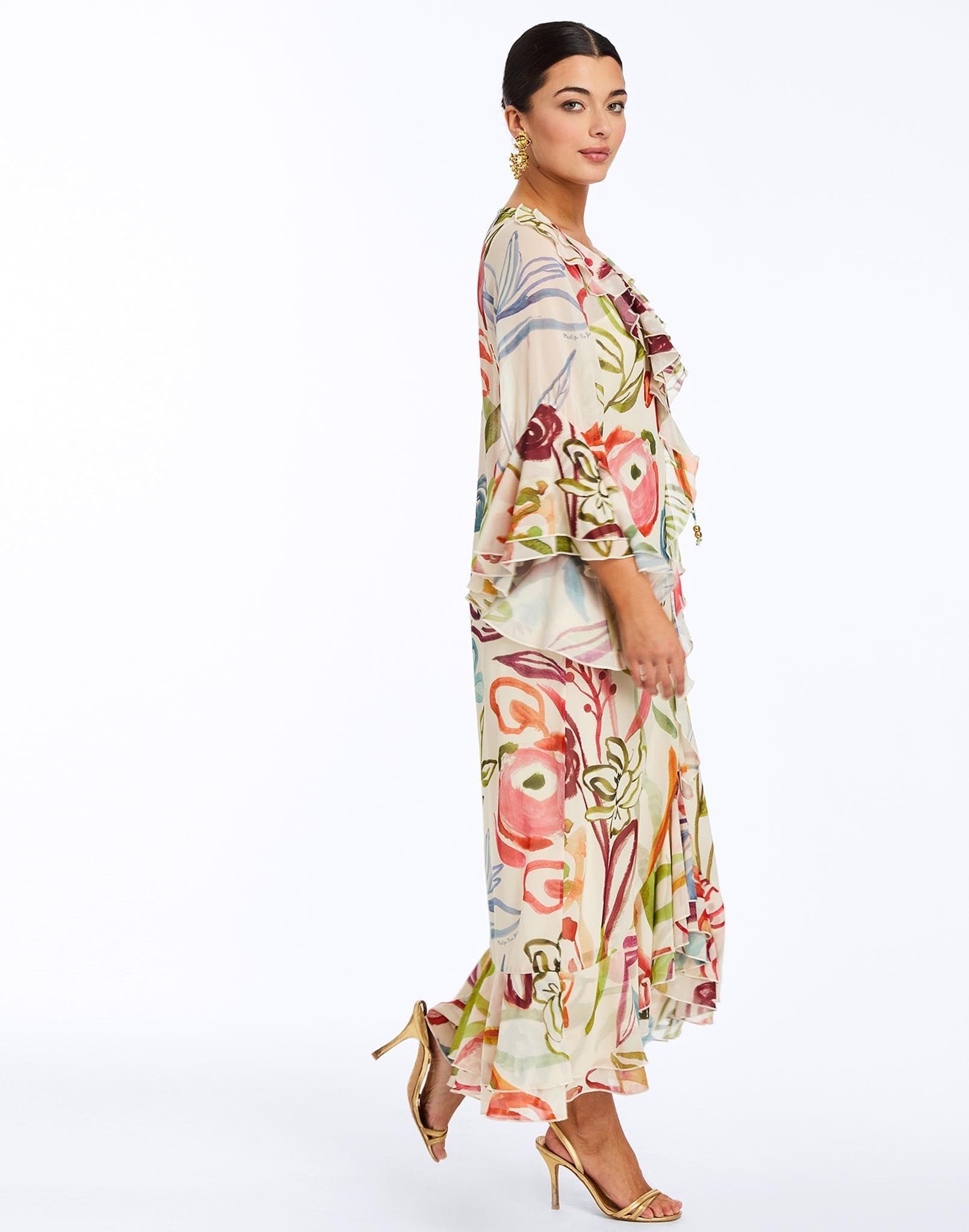 MESTIZA NEW YORK Dress Bimini Ruffle Caftan Midi Dress