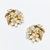 MESTIZA NEW YORK Earrings Ivory / Antique Gold / OS Gilded Sampaguita Cluster Earrings
