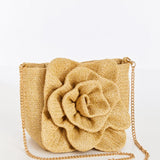 MESTIZA NEW YORK Handbags OS / Natural Raffia Dominique Flower Bag