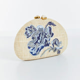 MESTIZA NEW YORK Handbags OS / Porcelain Blue/Natural Rafé x Mestiza Dome Straw Clutch Bag